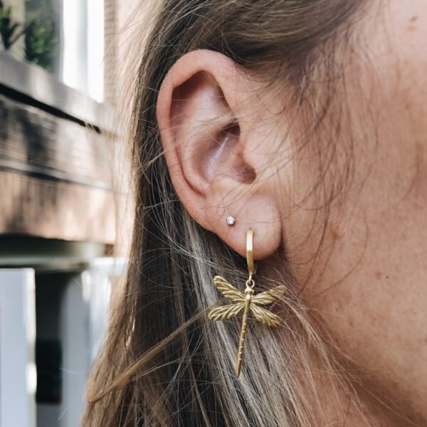 dragonfly hoops oorbellen goud libelle