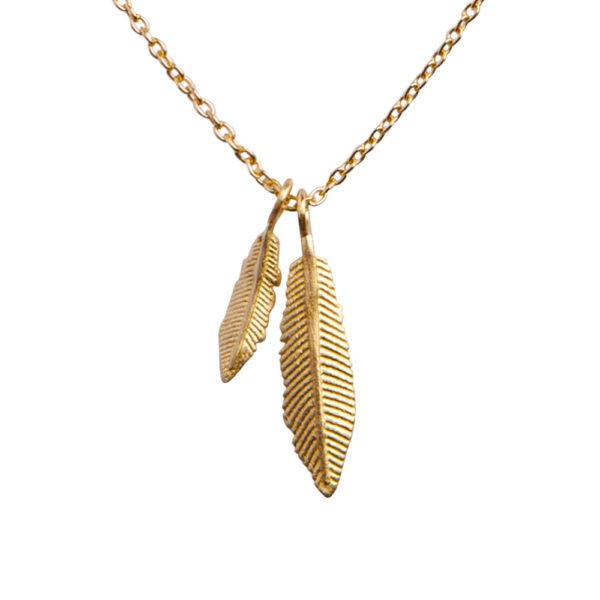 feather party ketting goud