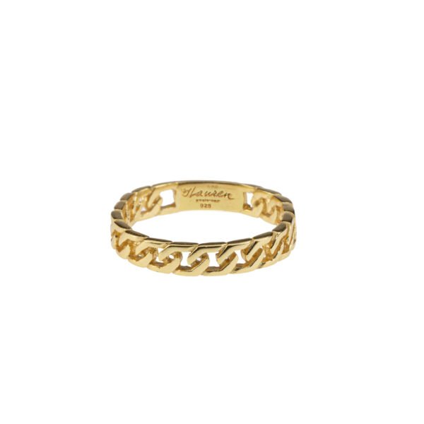 chunky chain schakel ring goud achterkant
