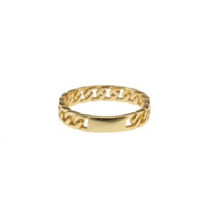 chunky chain schakel ring goud voorkant